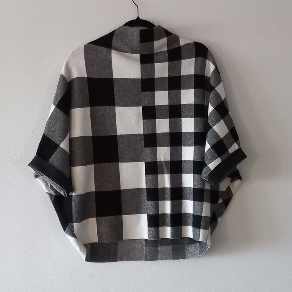 JOSEPH RIBKOFF checkered poncho/cape/sweater - Picture 10 of 11
